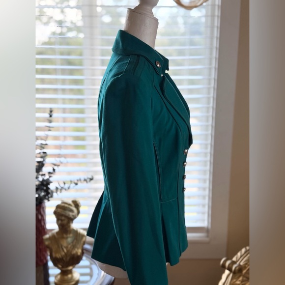 White House Black Market Teal Blazer with Silver Accents - Picture 3 of 4